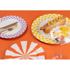 Assiette Harlequin orange Ø22cm><noscript><img width=