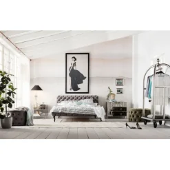 Banquette coffre Desire velours argenté><noscript><img width=