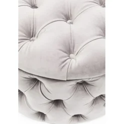 Banquette coffre Desire velours argenté><noscript><img width=