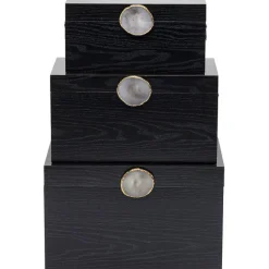 Boîte Nifty noir (3/Set)>KARE Design Discount