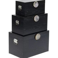 Boîte Nifty noir (3/Set)>KARE Design Discount