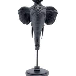 Bougeoir Elephant Head noir 49cm>KARE Design Clearance