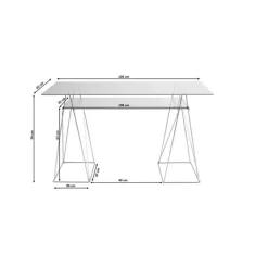 Bureau Polar chromé 8 mm (verre trempé)><noscript><img width=