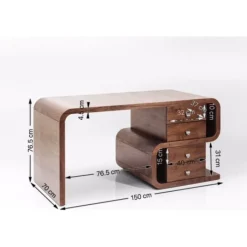Bureau Soft Snake noyer 150x70cm><noscript><img width=