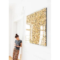 Cadre décoratif Gold Flower 120x120cm><noscript><img width=
