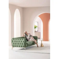 Canapé Bellissima 2-places velours vert 200cm>KARE Design Best