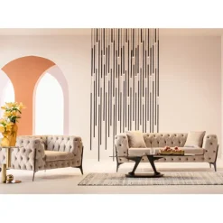 Canapé Bellissima 2-places velours taupe 200cm>KARE Design Sale
