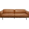 Canapé Calgary cuir marron clair 228cm>KARE Design Discount