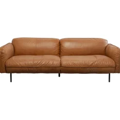 Canapé Calgary cuir marron clair 228cm>KARE Design Discount