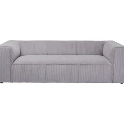 Canapé Cubetto Cord 3-places gris clair 220cm>KARE Design Outlet