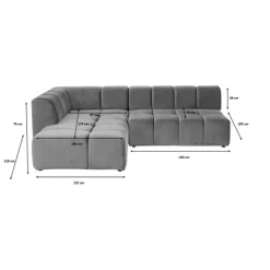 Canapé d angle Belami velours ambre gauche><noscript><img width=