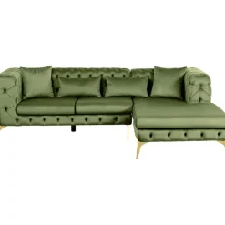 Canapé d angle Bellissima velours vert droite>KARE Design Hot