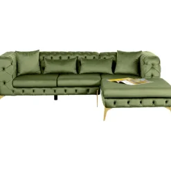 Canapé d angle Bellissima velours vert droite><noscript><img width=