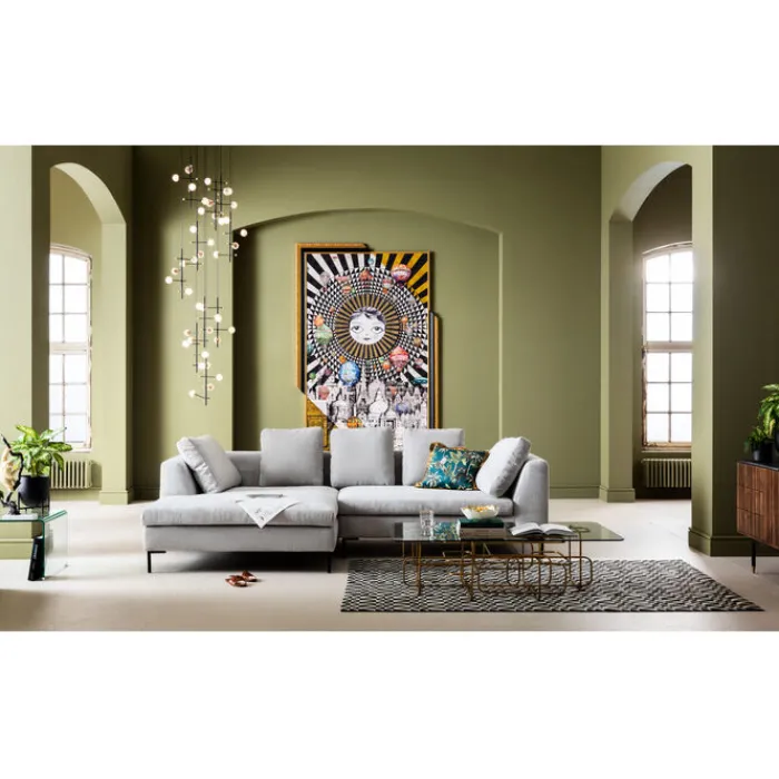 Canapé d angle Gianni Cord gris gauche>KARE Design