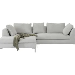 Canapé d angle Gianni Cord gris gauche><noscript><img width=