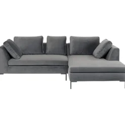 Canapé d angle Gianni velours gris droite 270x167>KARE Design Online