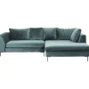 Canapé d angle Gianni velours vert droite noir>KARE Design Online