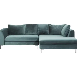 Canapé d angle Gianni velours vert droite noir>KARE Design Online