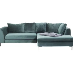 Canapé d angle Gianni velours vert droite noir><noscript><img width=
