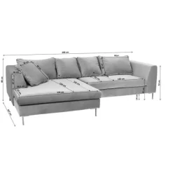 Canapé d angle Gianni velours vert droite noir><noscript><img width=