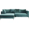Canapé d angle Gianni velours vert gauche noir>KARE Design Best
