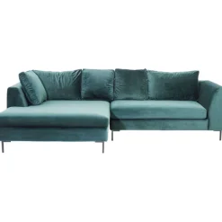 Canapé d angle Gianni velours vert gauche noir>KARE Design Best
