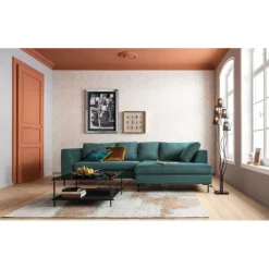 Canapé d angle Gianni velours vert gauche noir><noscript><img width=