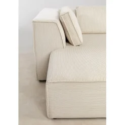 Canapé d angle Infinity Ottomane Cord crème gauche><noscript><img width=