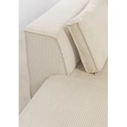 Canapé d angle Infinity Ottomane Cord crème gauche><noscript><img width=
