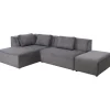 Canapé d angle Infinity Ottomane Cord gris gauche>KARE Design Online