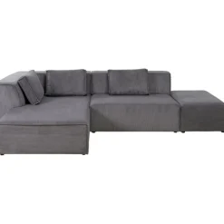 Canapé d angle Infinity Ottomane Cord gris gauche>KARE Design Online