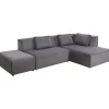 Canapé d angle Infinity Ottomane Cord gris droite>KARE Design Outlet
