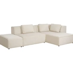 Canapé d angle Infinity Ottomane Cord crème droite>KARE Design Discount