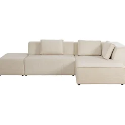 Canapé d angle Infinity Ottomane Cord crème droite>KARE Design Discount