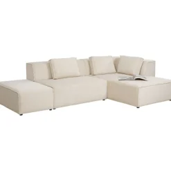 Canapé d angle Infinity Ottomane Cord crème droite><noscript><img width=