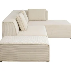 Canapé d angle Infinity Ottomane Cord crème droite><noscript><img width=