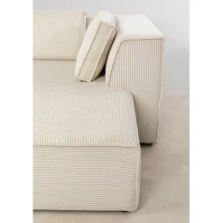 Canapé d angle Infinity Ottomane Cord crème droite><noscript><img width=