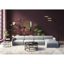 Canapé d angle Lucca gris droite 331cm>KARE Design Outlet