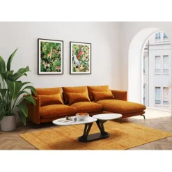 Canapé d angle Monza droite velours curry 296cm>KARE Design