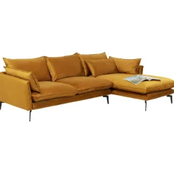 Canapé d angle Monza droite velours curry 296cm><noscript><img width=
