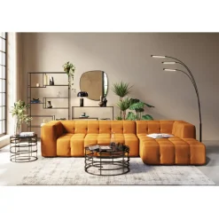 Canapé d angle Salamanca brun doré droite  320cm>KARE Design
