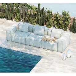 Canapé KoraliBeach Outdoor bleu 320cm><noscript><img width=