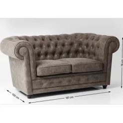 Canapé Oxford 2 places Vintage Smart><noscript><img width=