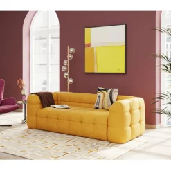 Canapé 3-places Salamanca jaune 240cm><noscript><img width=