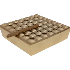 Cendrier Soho carré laiton 25x25cm><noscript><img width=