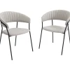 Chaise a. acc. Belle Gris Argent (2/set)>KARE Design Outlet