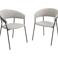 Chaise a. acc. Belle Gris Argent (2/set)>KARE Design Outlet