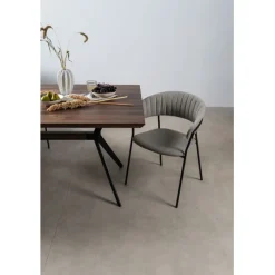 Chaise a. acc. Belle Gris Argent (2/set)>KARE Design Outlet