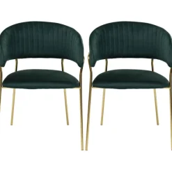 Chaise a. acc. Belle Velvet vert (2/set)>KARE Design New