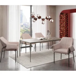 Chaise a. acc. Bess clair Beige Flitter>KARE Design New